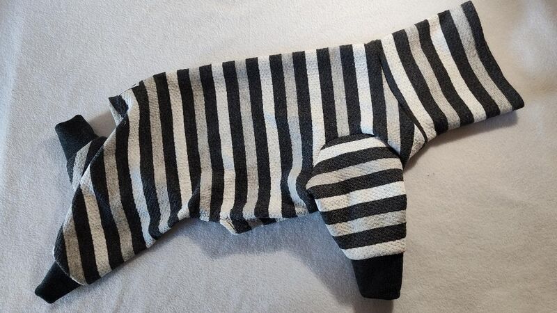 MEDIUM Double Knit Striped Dog Romper - product images  of 