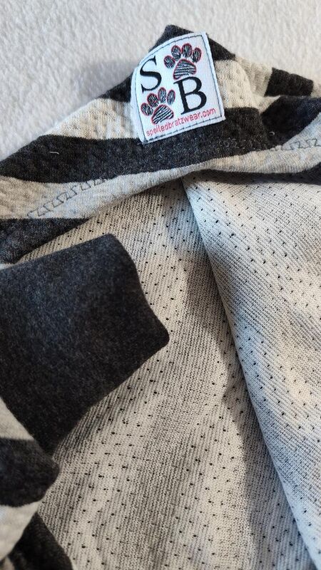 MEDIUM Double Knit Striped Dog Romper - product images  of 