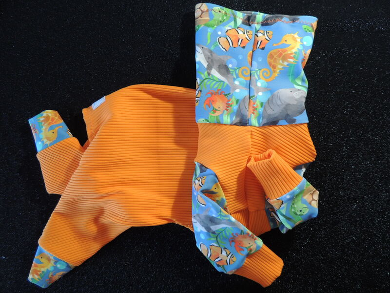 MEDIUM K9 Sunwear Suit Ocean Friends Orange - product images  of 