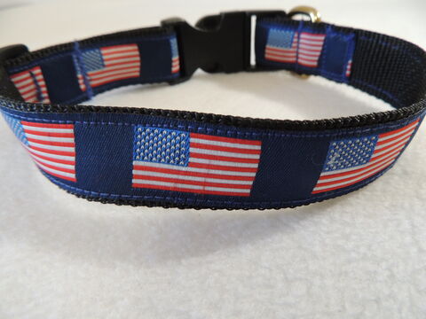 IN,STOCK,USA,Flag,Adjustable,Nylon,Buckle,Collar