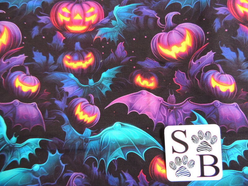 Spooky Halloween Pumpkins and Bats European French Terry Shirt - product images  of 