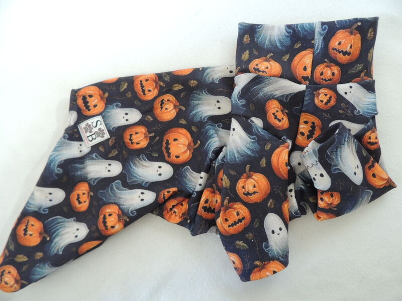 Pumpkins and Ghosts Cotton French Terry Halloween Dog Romper - product images  of 