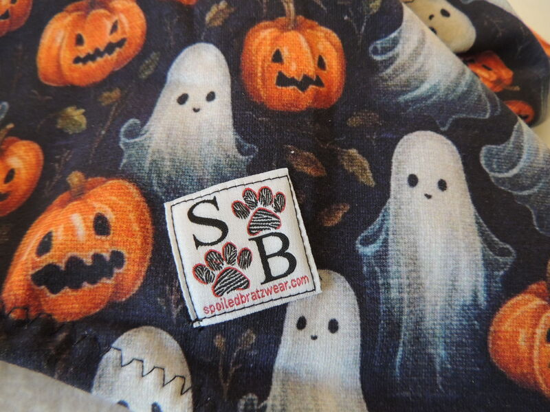 Pumpkins and Ghosts Cotton French Terry Halloween Dog Romper - product images  of 