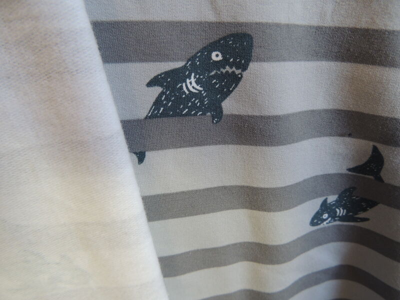 Shark Stripes European Brushed Cotton French Terry Romper  - product images  of 