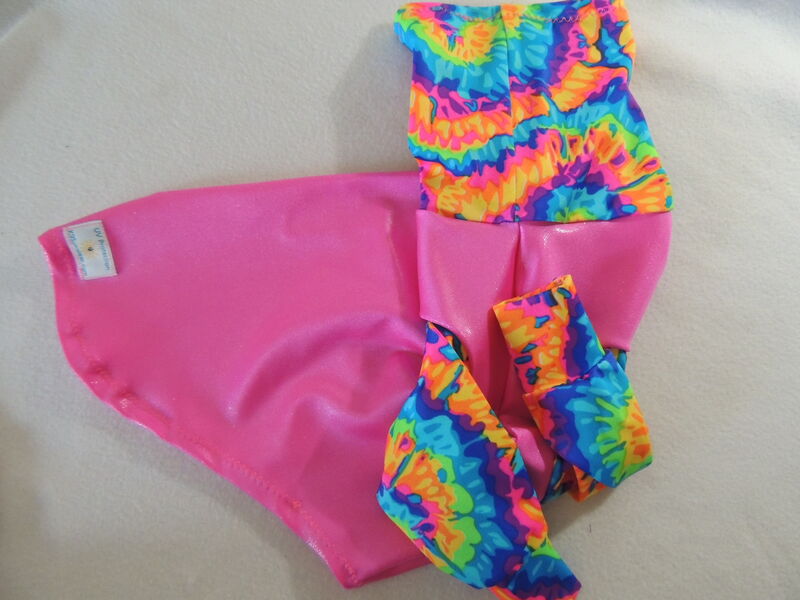 LARGE in stock K9 Sunwear Liquid Pink and Neon Tye Dye Sun Protective Shirt - product images  of 