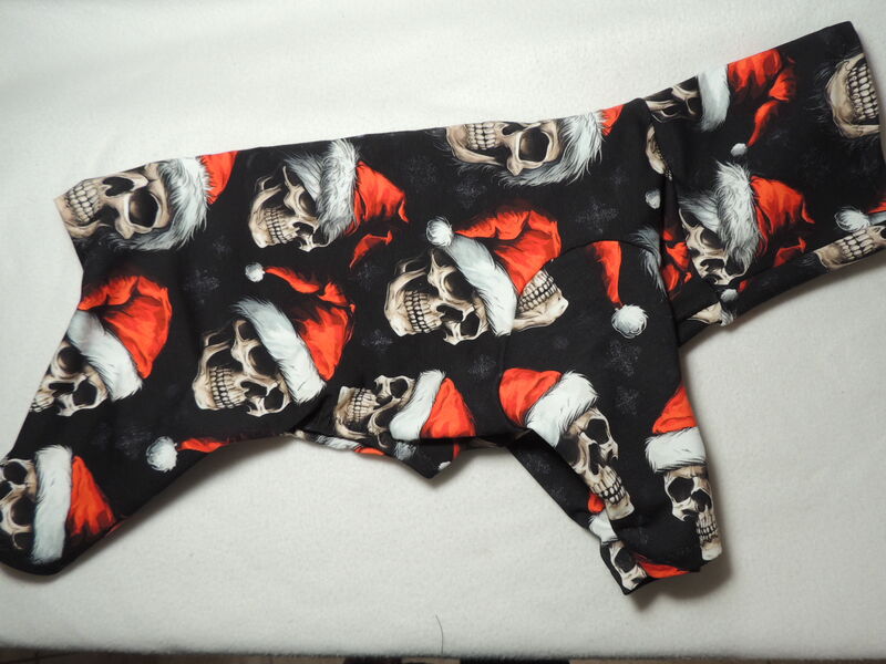 MEDIUM in Stock Skully Santa Euro French Terry Romper - product images  of 