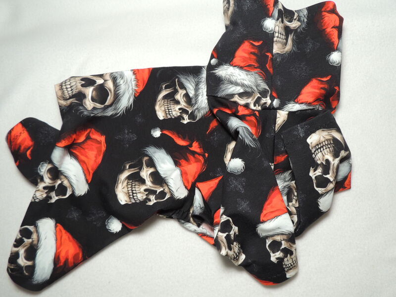 MEDIUM in Stock Skully Santa Euro French Terry Romper - product images  of 