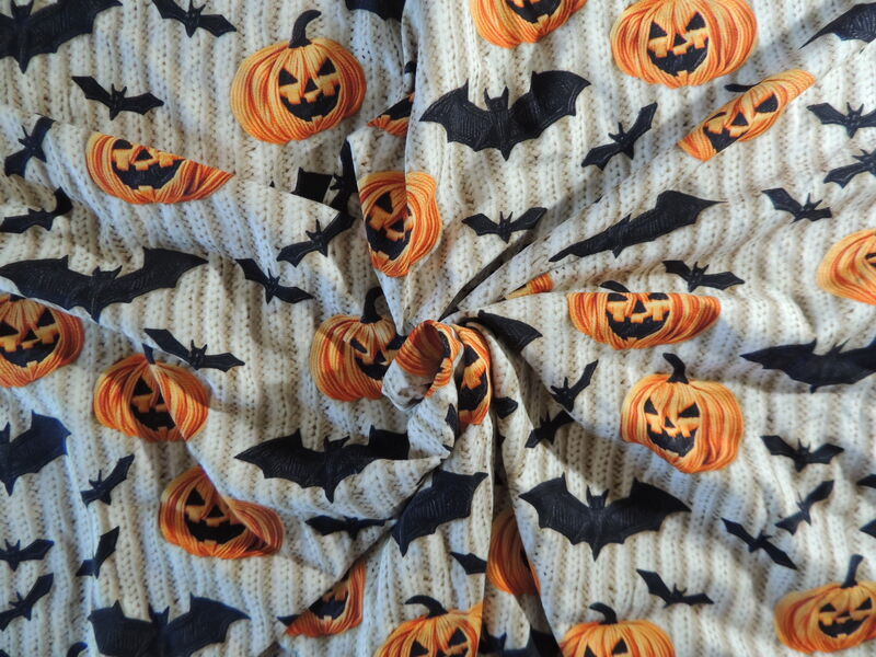 LAST CALL Stitched Pumpkins and Bats Bamboo Jersey Tshirt - product images  of 