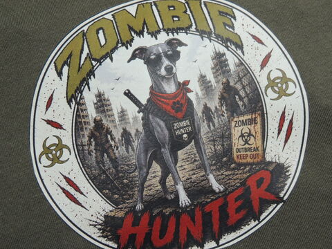 Zombie,Hunter,Italian,Greyhound,Tshirt-Custom,Made