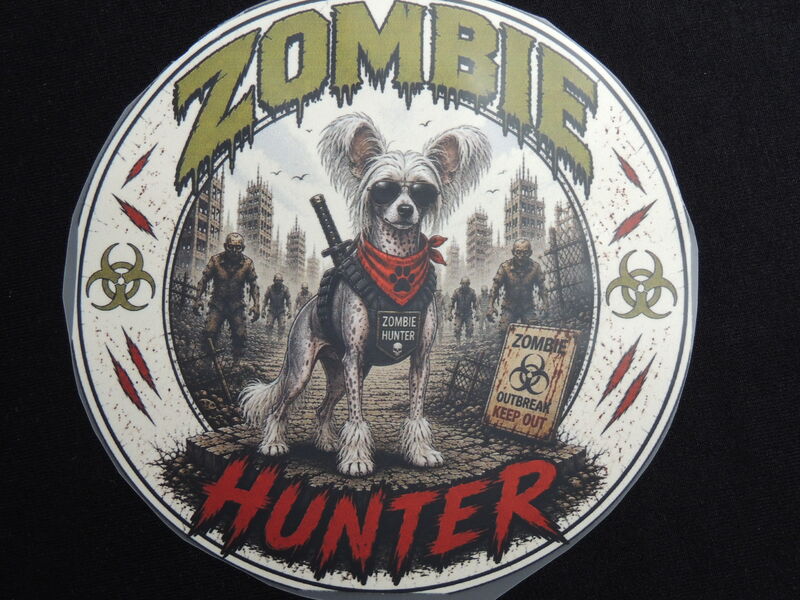 Zombie Hunter Chinese Crested Tshirt-Custom Made - product images  of 