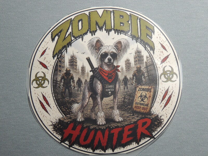 Zombie Hunter Chinese Crested Tshirt-Custom Made - product images  of 