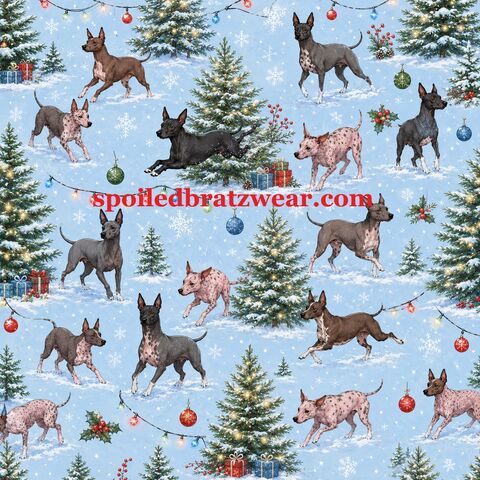 PREORDER,American,Hairless,Terrier,Christmas,Cotton,Knit,Dog,Romper