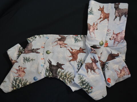 American,Hairless,Terrier,Christmas,Cotton,Knit,Dog,Romper