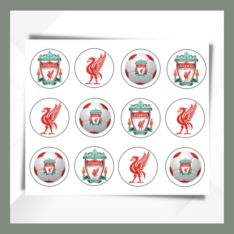 Football,FC,Mixed,Cupcake,Toppers,football fc mixed edible prints
