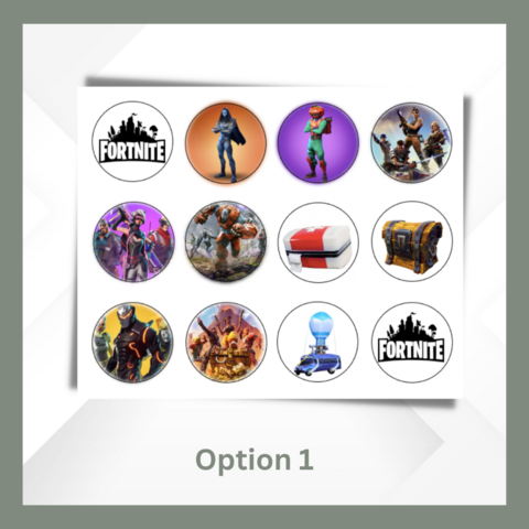 Fortnite,Cupcake,Toppers,Fortnite edible prints