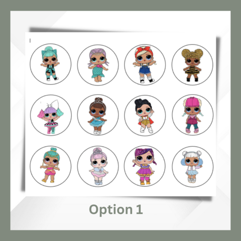Lol,doll,Cupcake,Toppers,lol doll edible prints