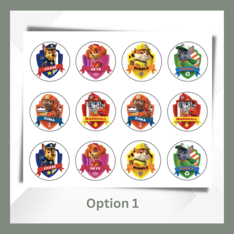 Paw,patrol,Cupcake,Toppers,Paw patrol edible prints