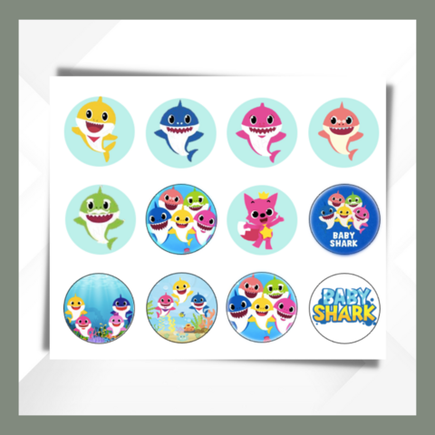 Baby,shark,Cupcake,Toppers,Baby shark edible prints