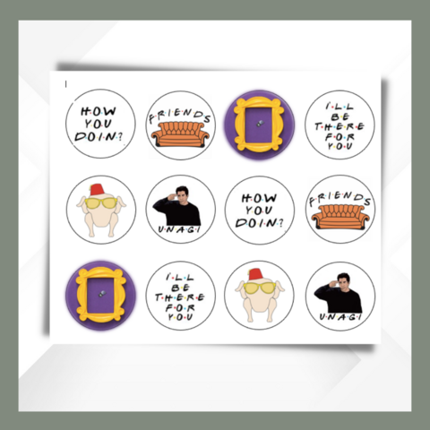 Friends,Cupcake,Toppers,Friends edible prints