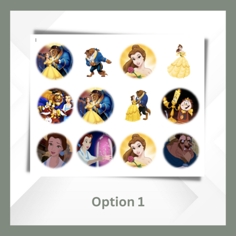 Beauty,and,the,Beast,Cupcake,Toppers,Beauty & the Beast edible prints