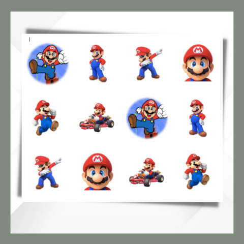 Super,Mario,Cupcake,Toppers,Super Mario  edible prints
