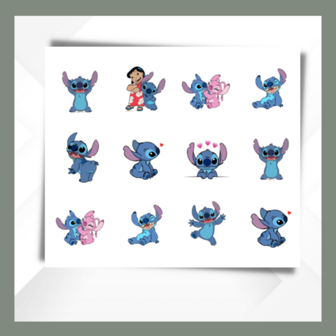 Stitch,Cupcake,Toppers,Stitch edible prints
