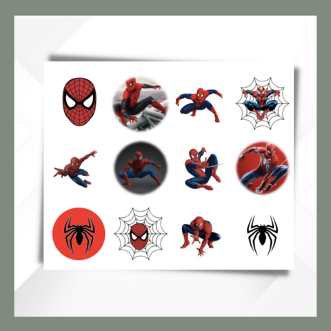 Spiderman,Cupcake,Toppers,Spiderman edible prints