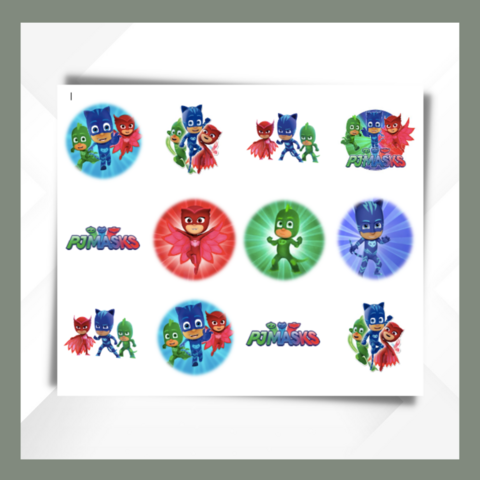 PJ,Mask,Cupcake,Toppers,PJ Mask edible prints