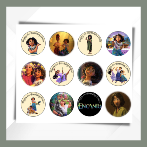 Encanto,Cupcake,Toppers,encanto edible prints