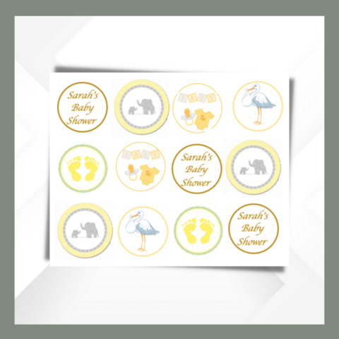 Baby,shower,Cupcake,Toppers,Baby shower edible prints
