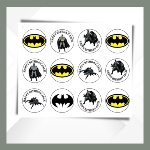 Batman,Cupcake,Toppers,batman edible prints