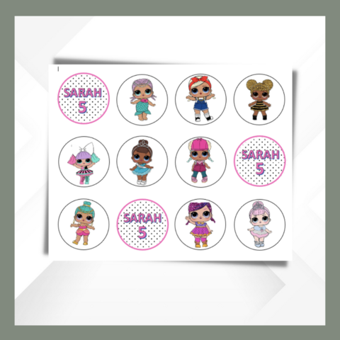 Lol,doll,Cupcake,Toppers,Lol doll edible prints