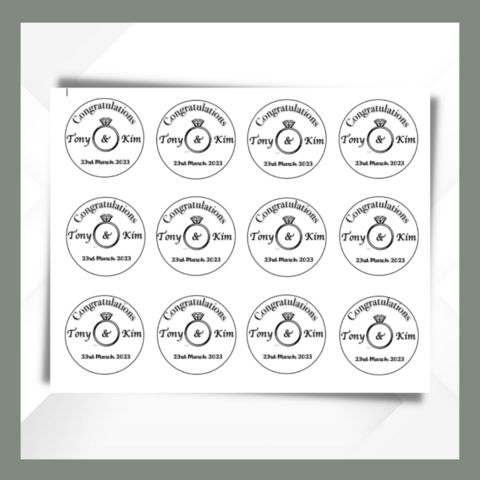 Engagement,Cupcake,Toppers,Engagement edible prints