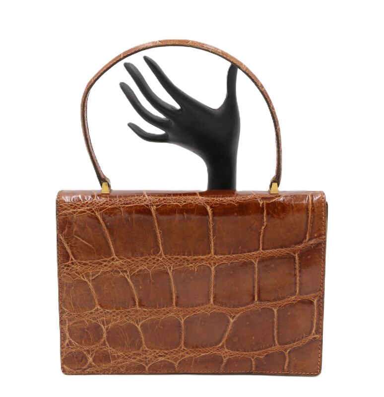 Vintage - TRIOMPHE - Brown Crocodile Handbag - FRANCE - - product images  of 