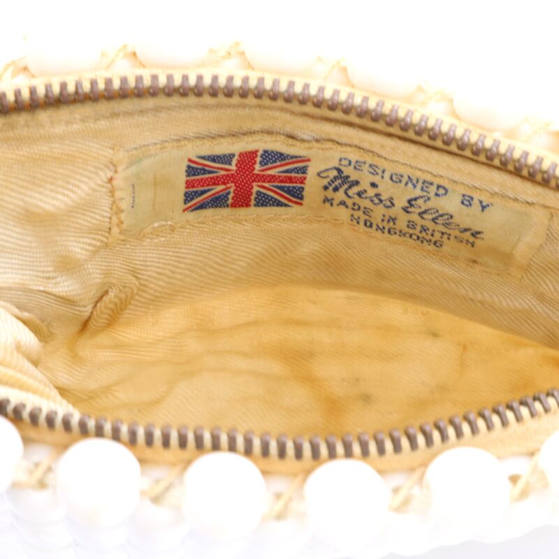 Vintage White - MISS ELLEN - Small Beaded Clutch Handbag - HONG KONG - - product images  of 