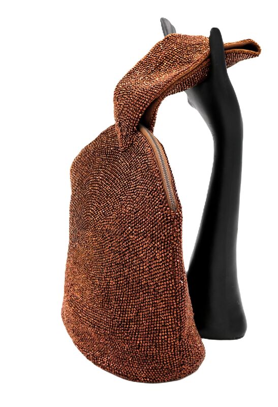 Vintage Copper Toned - HIAWATHA CREATIONS - Melina Micro-Beaded Wrist Handbag 40s-50s - product images  of 