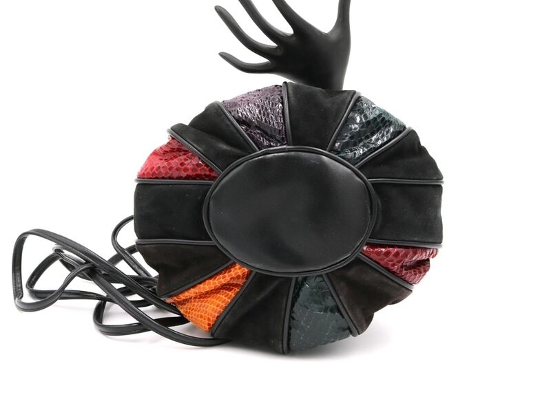 - J. RENEE - Black Multi-Color SNAKE SKIN and Leather Ball Shoulder Bag! - product images  of 