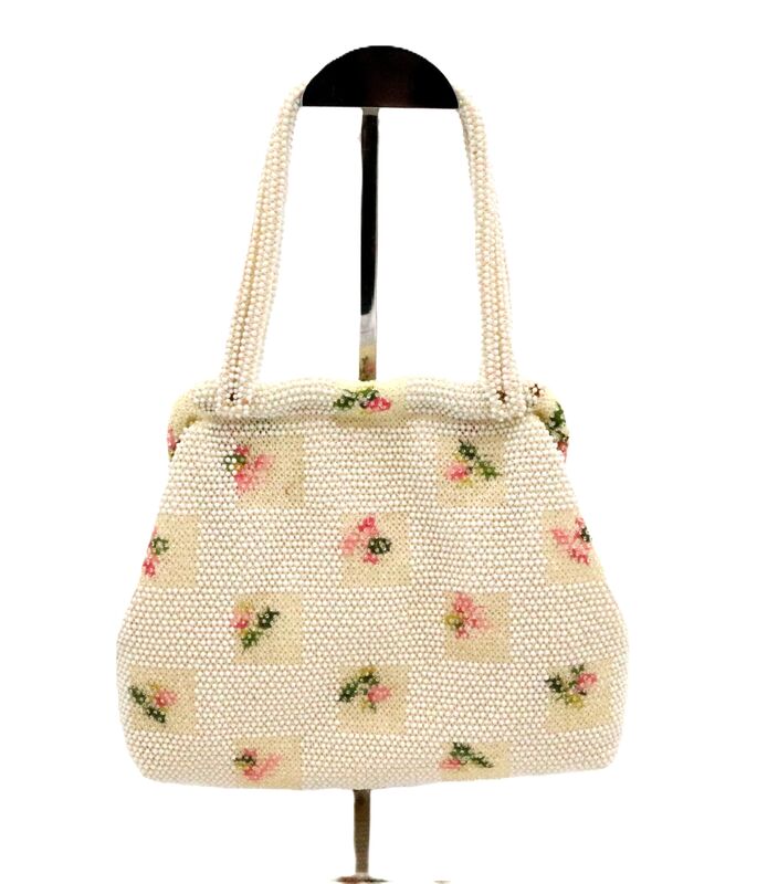 Vintage Double Handle - LUMURED - Beaded Handbag - Mid Century - - product images  of 