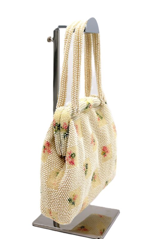 Vintage Double Handle - LUMURED - Beaded Handbag - Mid Century - - product images  of 