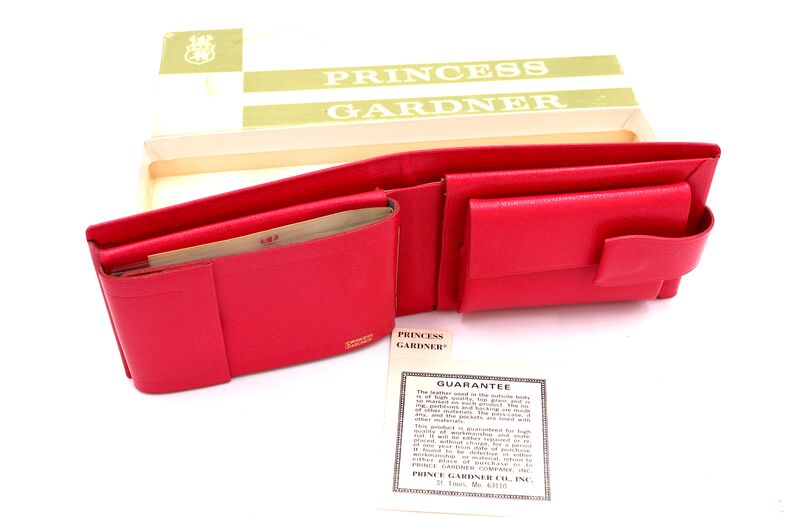 Vintage 60s - PRINCESS GARDNER - Pink Leather Wallet in Box - NOS - Mid Century  - product images  of 