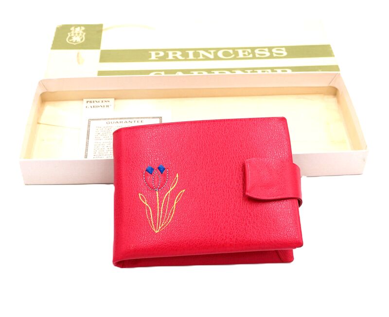 Vintage 60s - PRINCESS GARDNER - Pink Leather Wallet in Box - NOS - Mid Century  - product images  of 