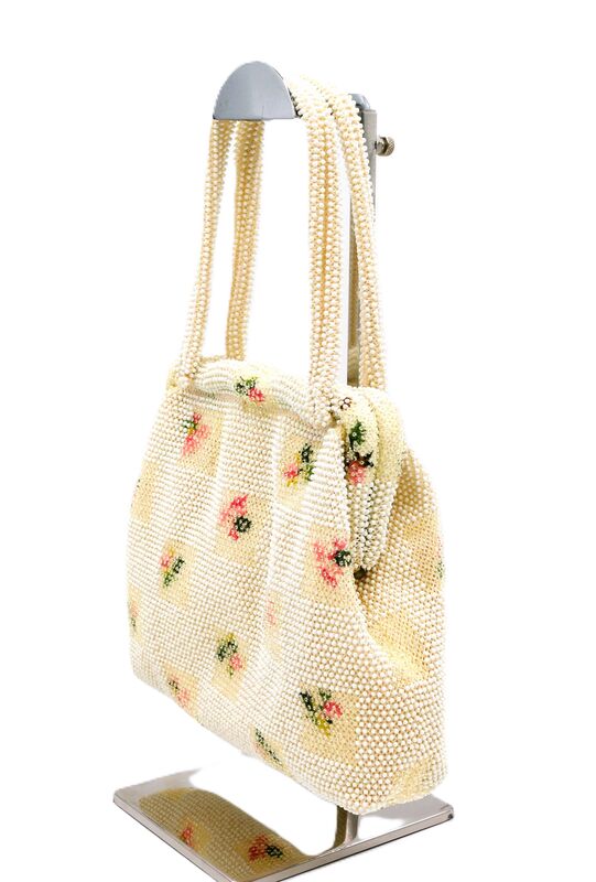 Vintage Double Handle - LUMURED - Beaded Handbag - Mid Century - - product images  of 