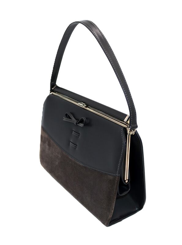 Vintage 60s - AIR STEP - Grey leather suede Like Handbag - Mid Century - - product images  of 