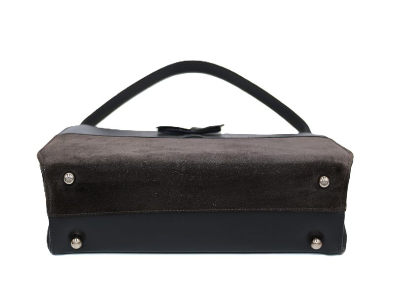 Vintage 60s - AIR STEP - Grey leather suede Like Handbag - Mid Century - - product images  of 