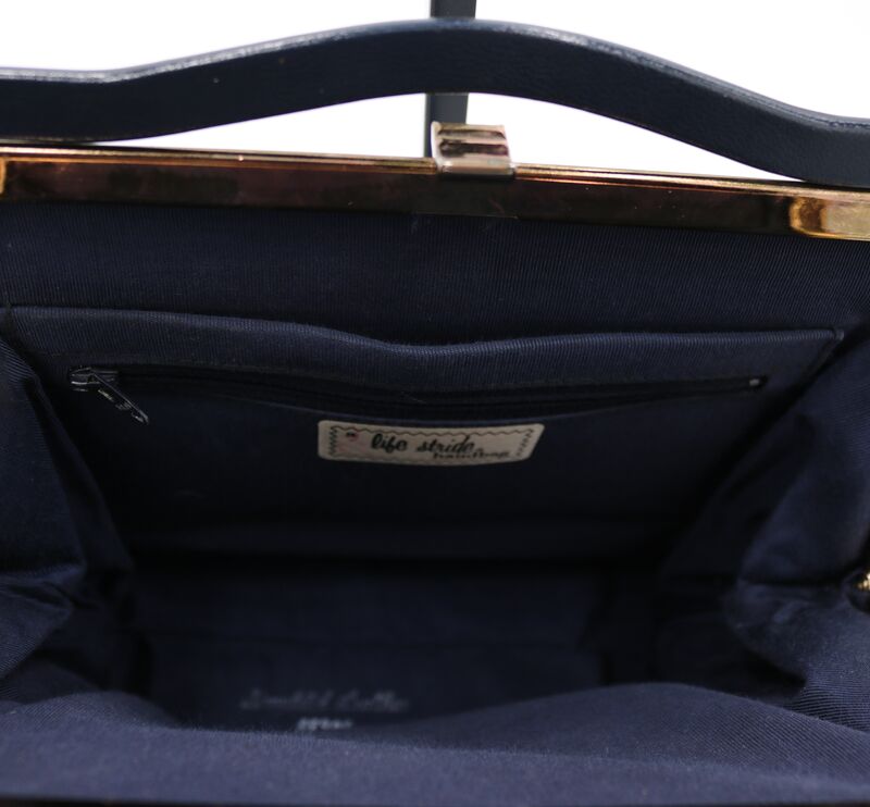 Vintage 60s - LIFE STRIDE - Dark Blue leather suede Like Handbag - Mid Century - - product images  of 