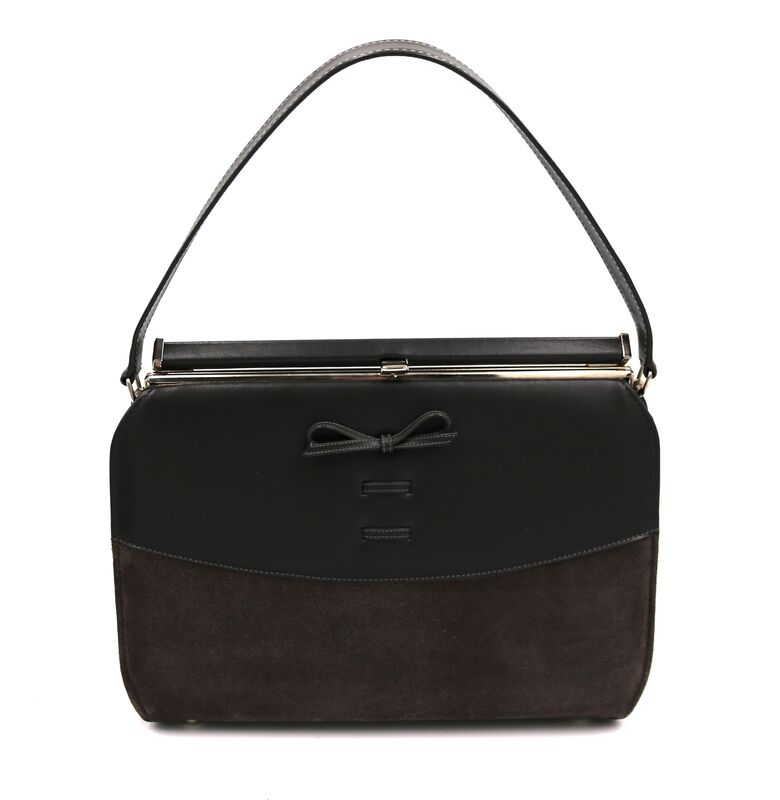 Vintage 60s - AIR STEP - Grey leather suede Like Handbag - Mid Century - - product images  of 