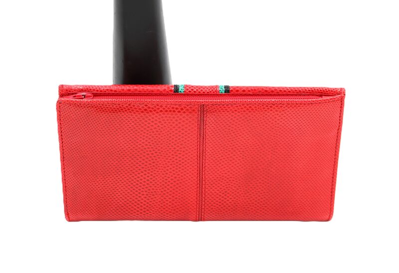 Vintage - JUDITH LEIBER - Red Karung - SNAKE SKIN - Wallet - 80s-90s - Rare - - product images  of 