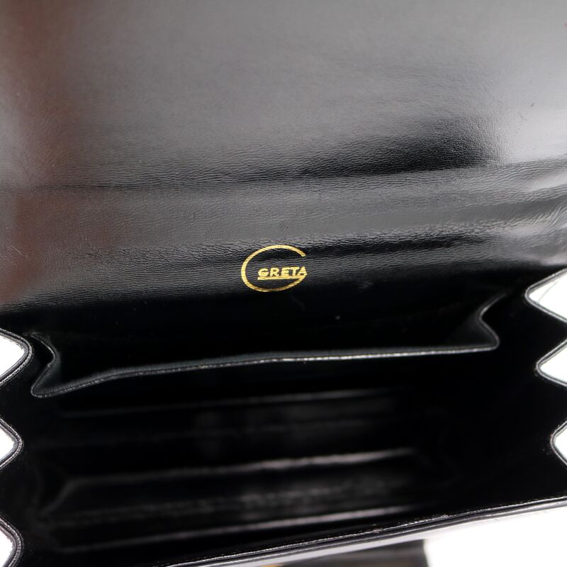 Vintage Small - GRETA - Faux Leopard Pony Hair and Black Leather Shoulder bag - Mid Century - 50s-60s - - product images  of 