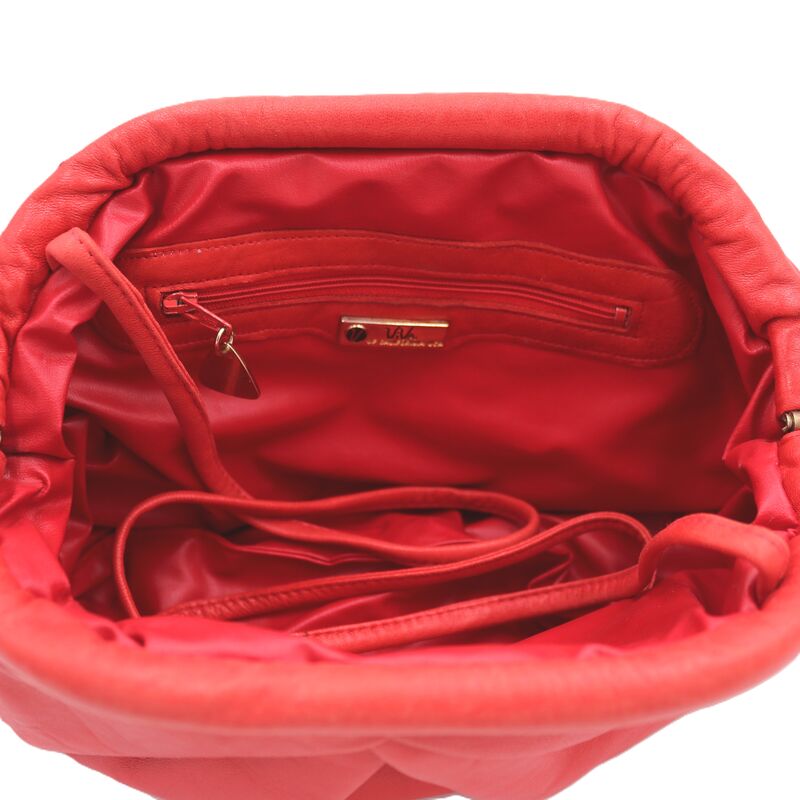 Vintage 80s-90s - VIVA - Watermelon Red Leather Clutch Shoulder Bag - RETRO - - product images  of 