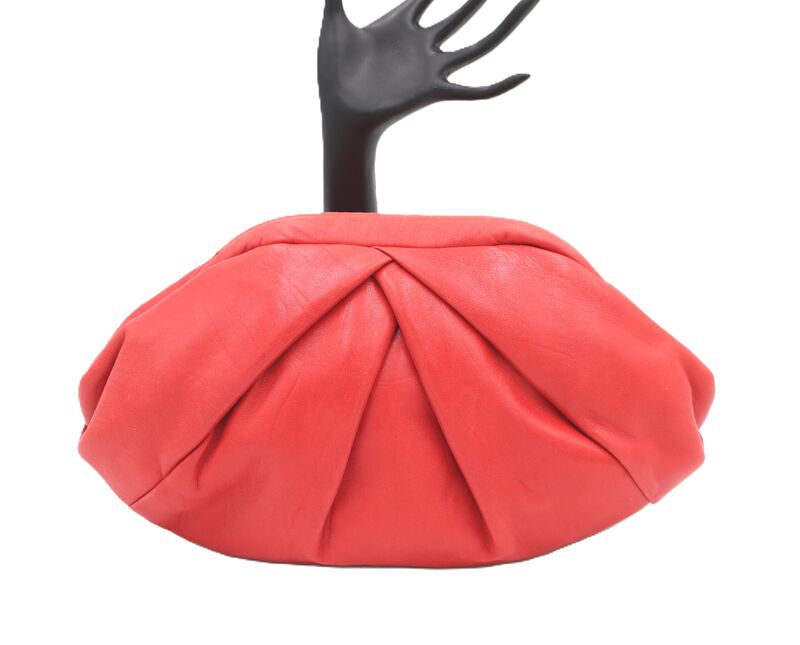 Vintage 80s-90s - VIVA - Watermelon Red Leather Clutch Shoulder Bag - RETRO - - product images  of 